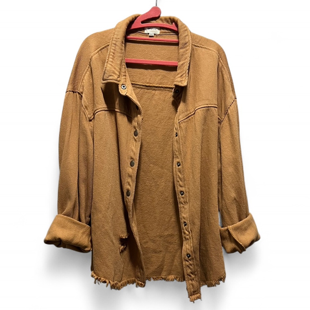 WISHLIST Tan Button-Up Shacket - M/L